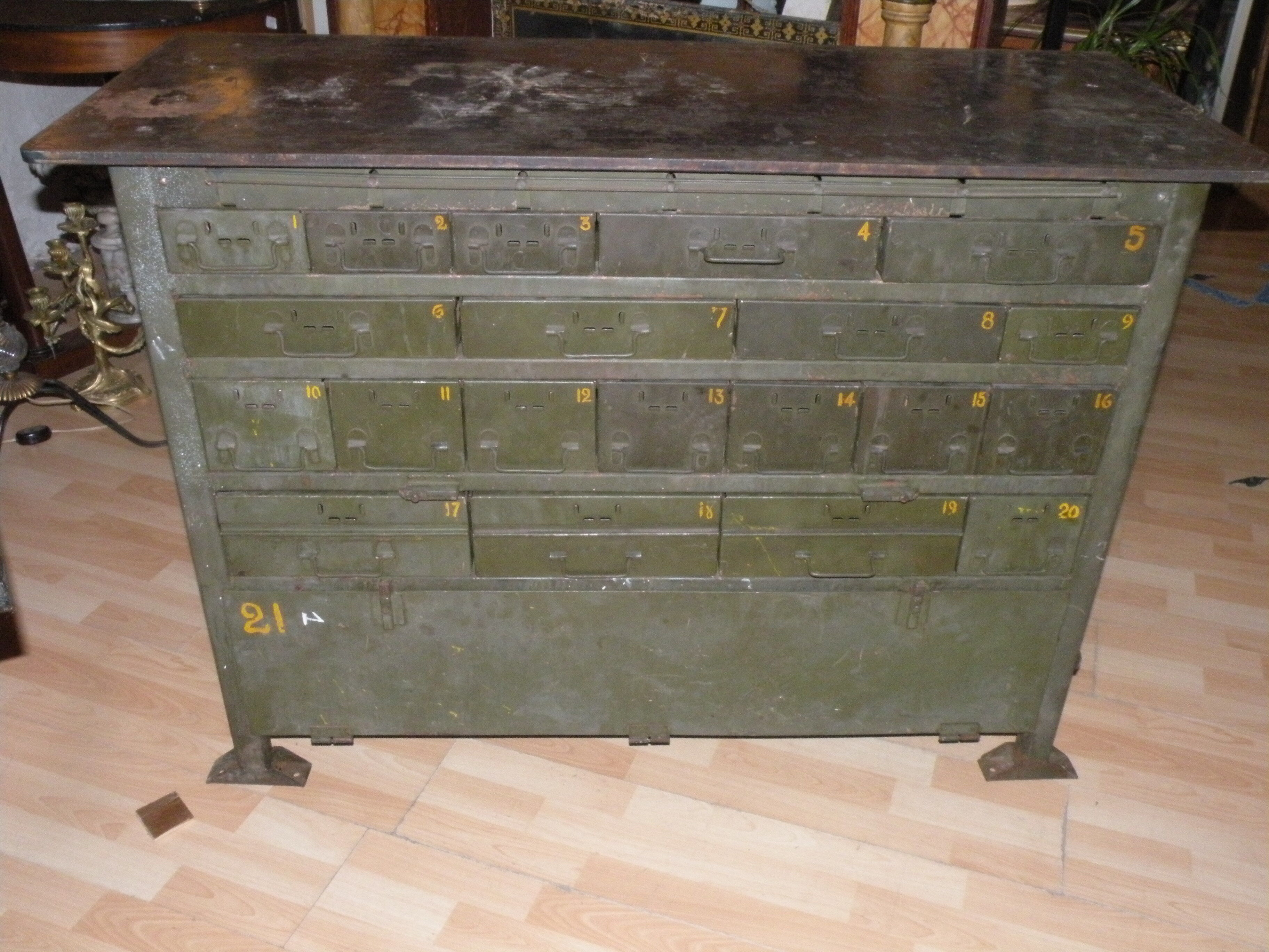 Metal workshop cabinet for a GMC CCKW 353 truck, US Army, World War II, 1941-1945