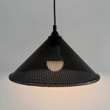 Postmodern perforated metal hanging lamp from the 80s