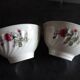 vintage lot 2 bols décors rose avec feuillages