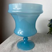Vase vintage en opaline bleue