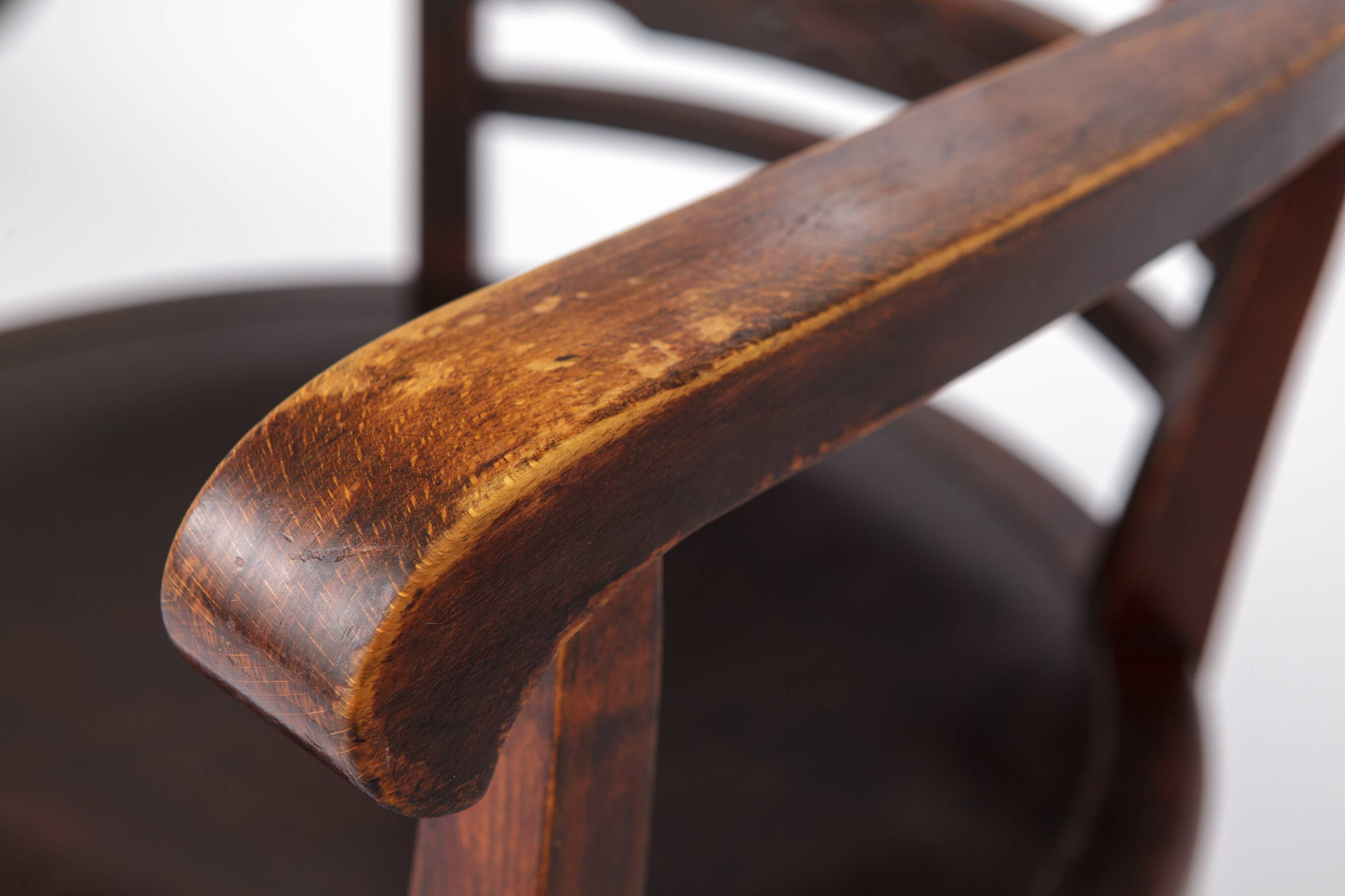 Vintage 1930s Wooden Armchair | Solid Beech | German Art Deco Chair