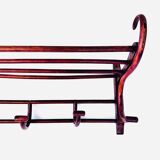 1900 Art Nouveau curved wood cloakroom