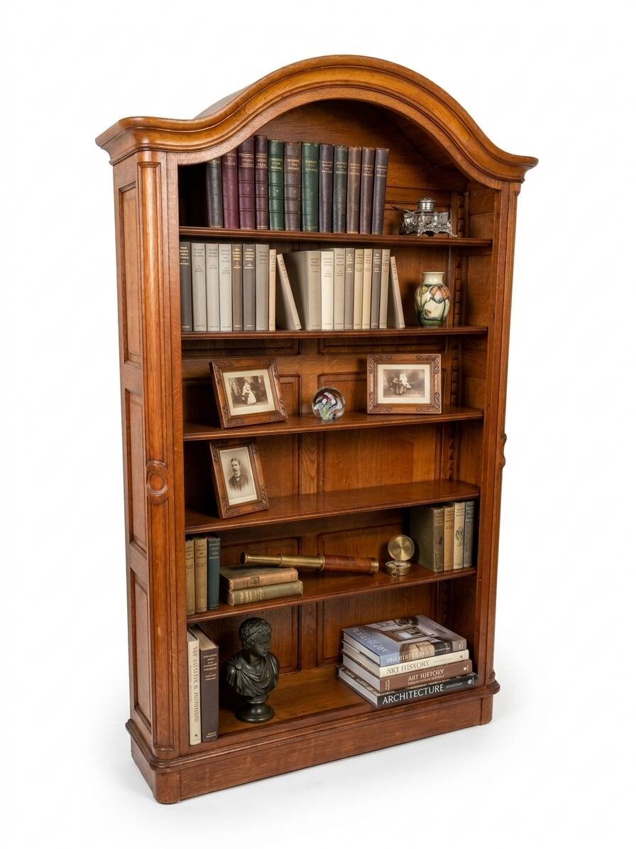 Gendarme hat library in solid oak, mid-20th century.