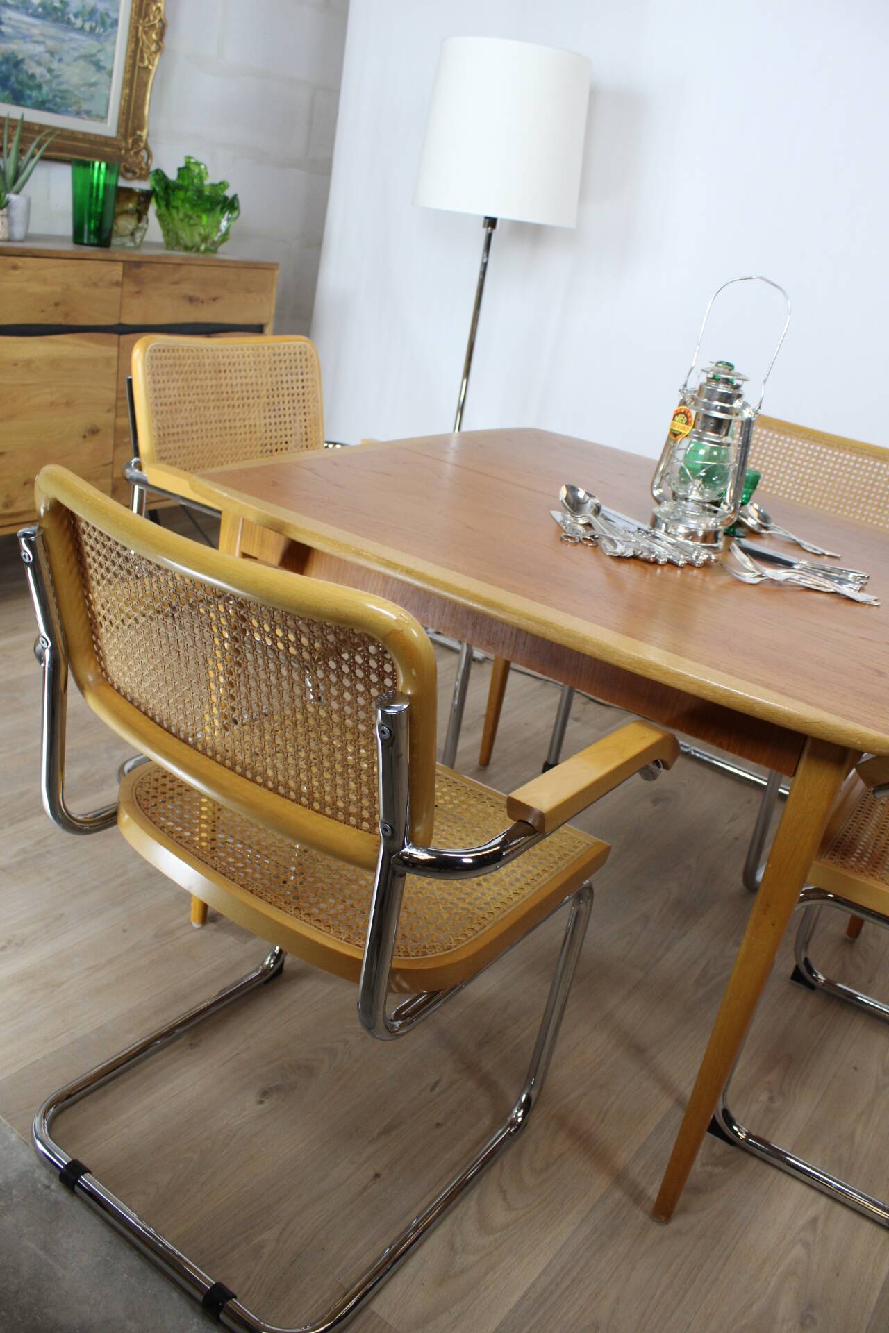 Cesca cantilever b64 chairs with armrests set of 4 attributed to breur italy
