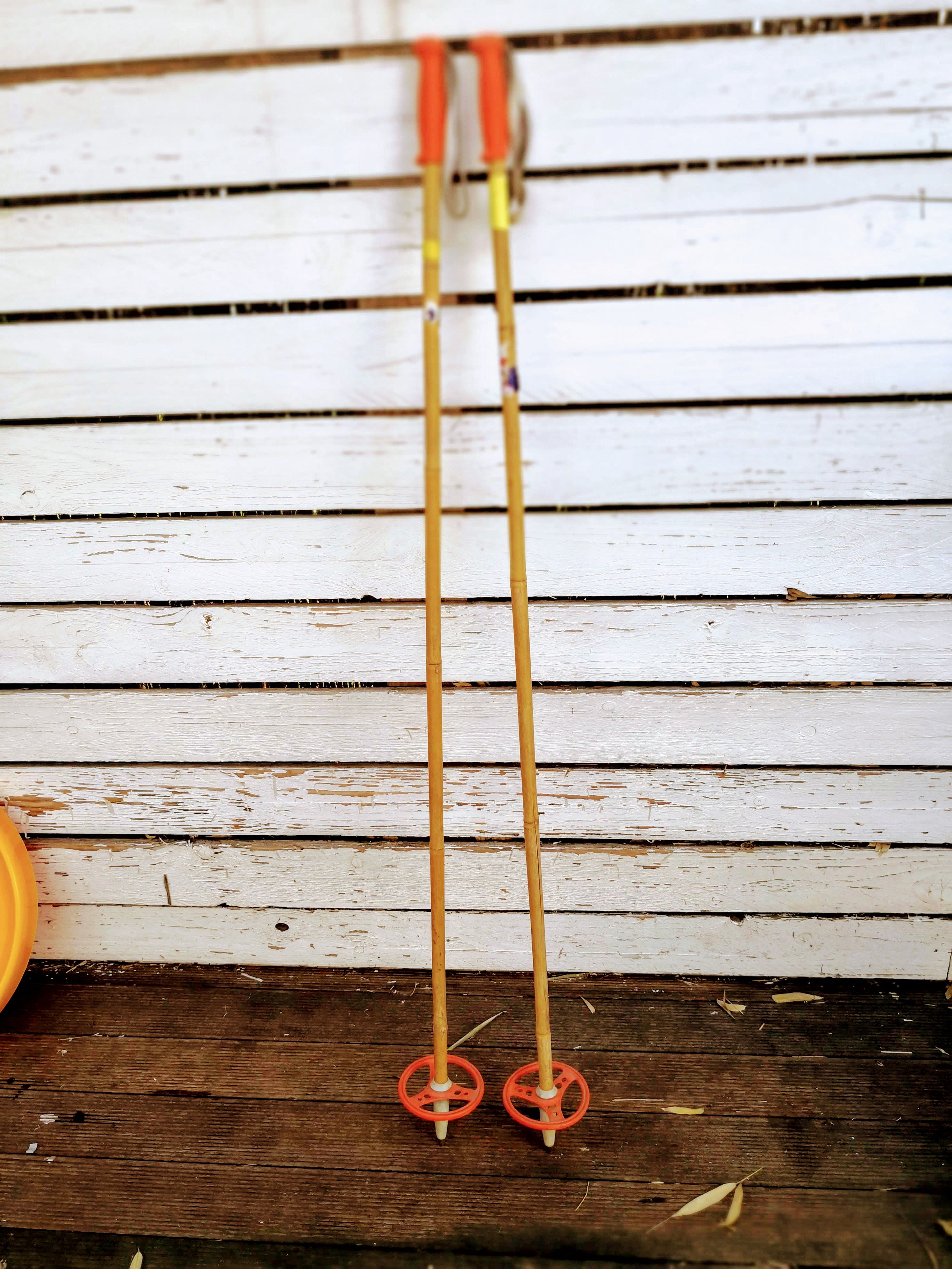 Pair of old ski poles