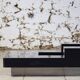 wood and steel bar coffee table, 1980