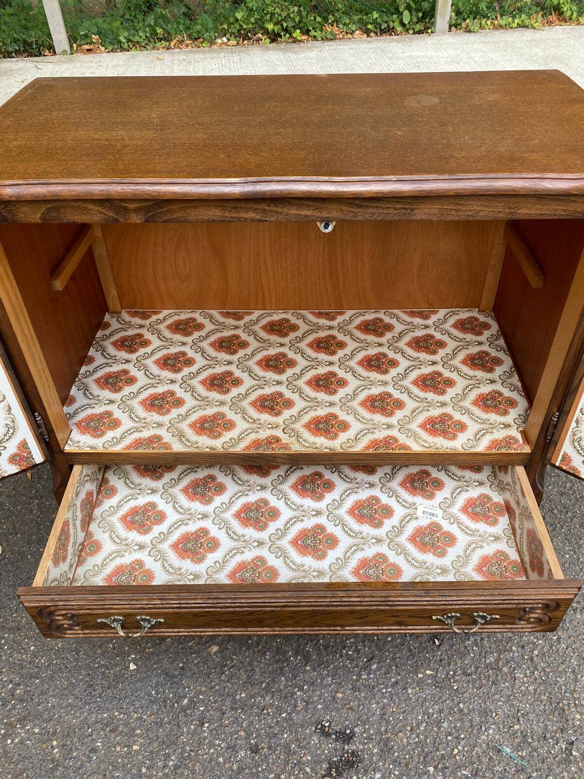 Louis XV buffet TV bar in oak 1970