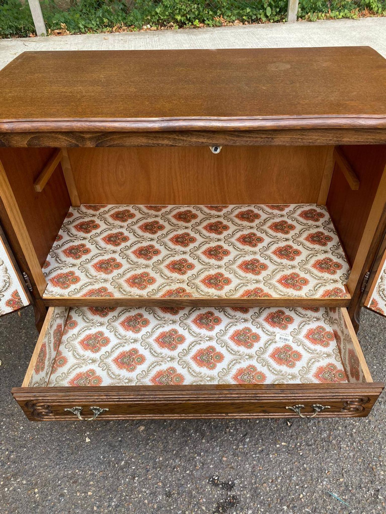 Louis XV buffet TV bar in oak 1970