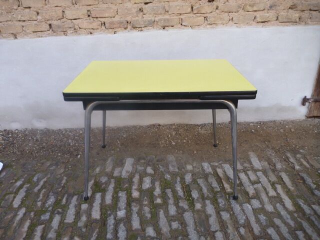 Yellow formica table