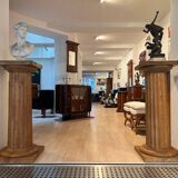 Large French Neoclassical Columns in Pine Wood, 1910, Set of 2