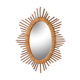 Oval rattan sun mirror