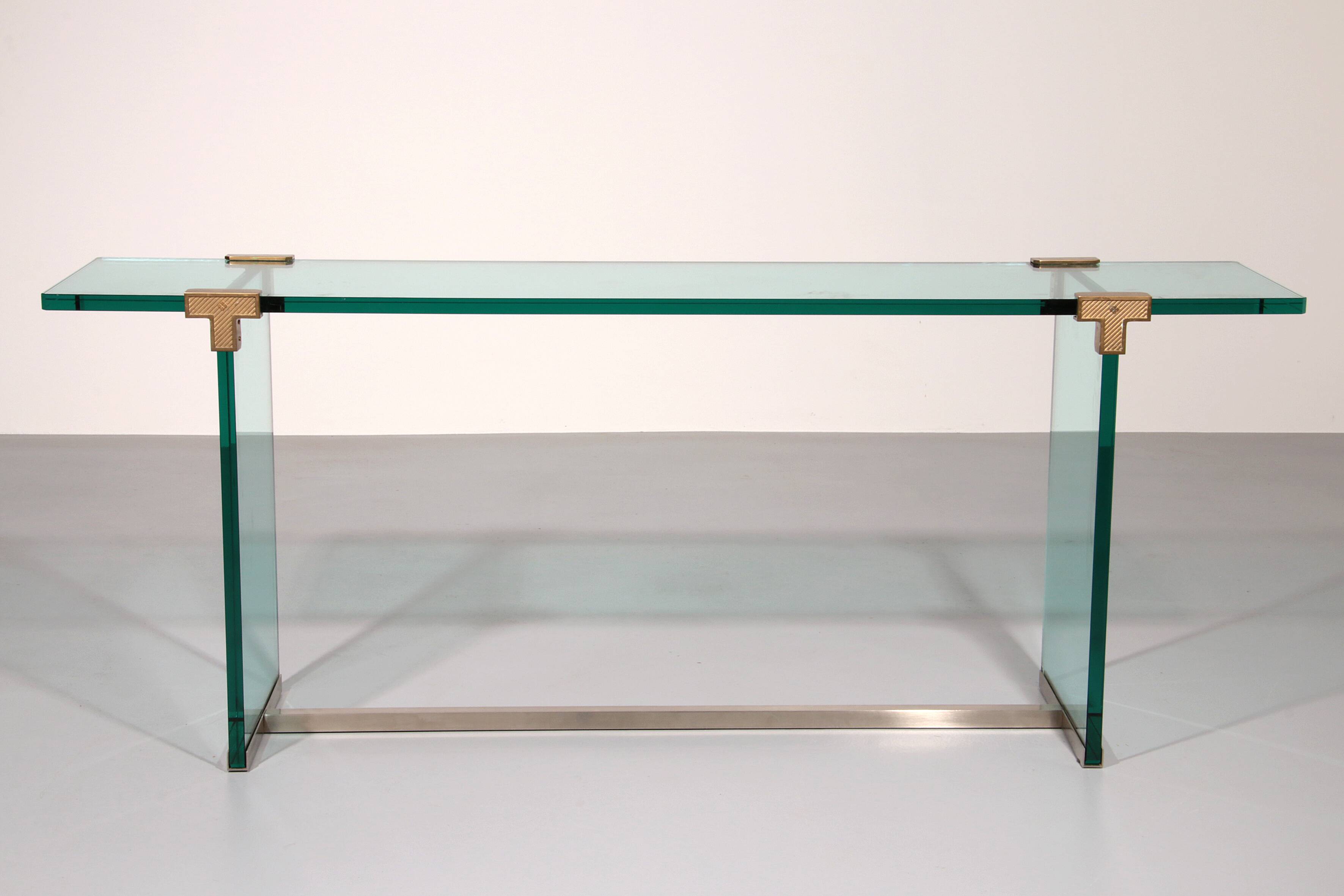 Peter Ghyzcy Side Table Model T30 solid glass 1960