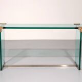 Peter Ghyzcy Side Table Model T30 solid glass 1960