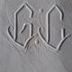 Old half-breed sheet monogrammed GC art deco style 205x326 cm