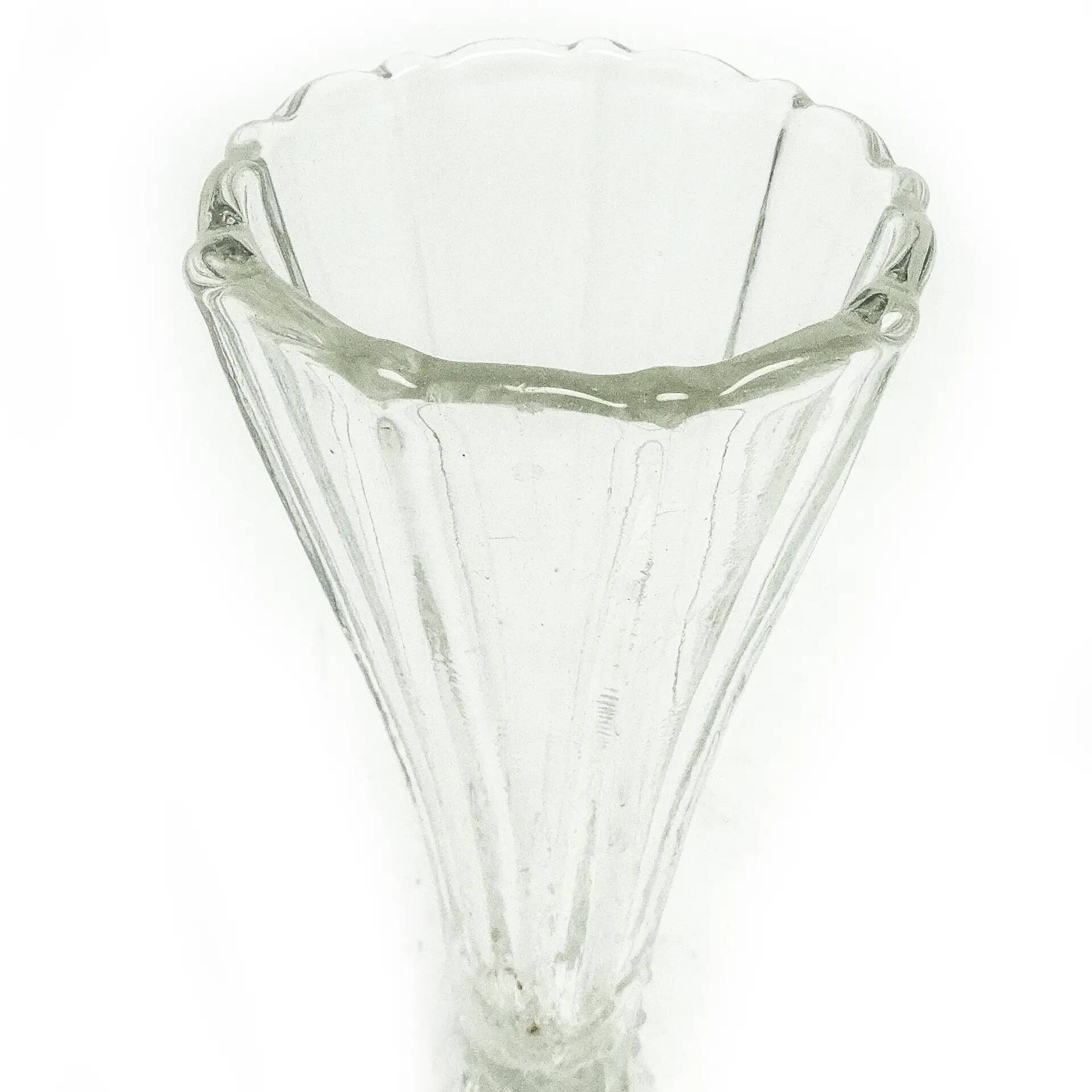 Art Deco vase, transparent glass, Poland, 1930s