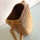 Rectangular ochre pitcher imitation wicker / vintage 60s-70s