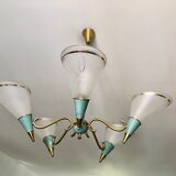 Lustre cônes vert et or 1950