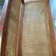 Art Deco wooden and cane bench