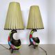 Pair of ceramic tripod lamps from the 50s
