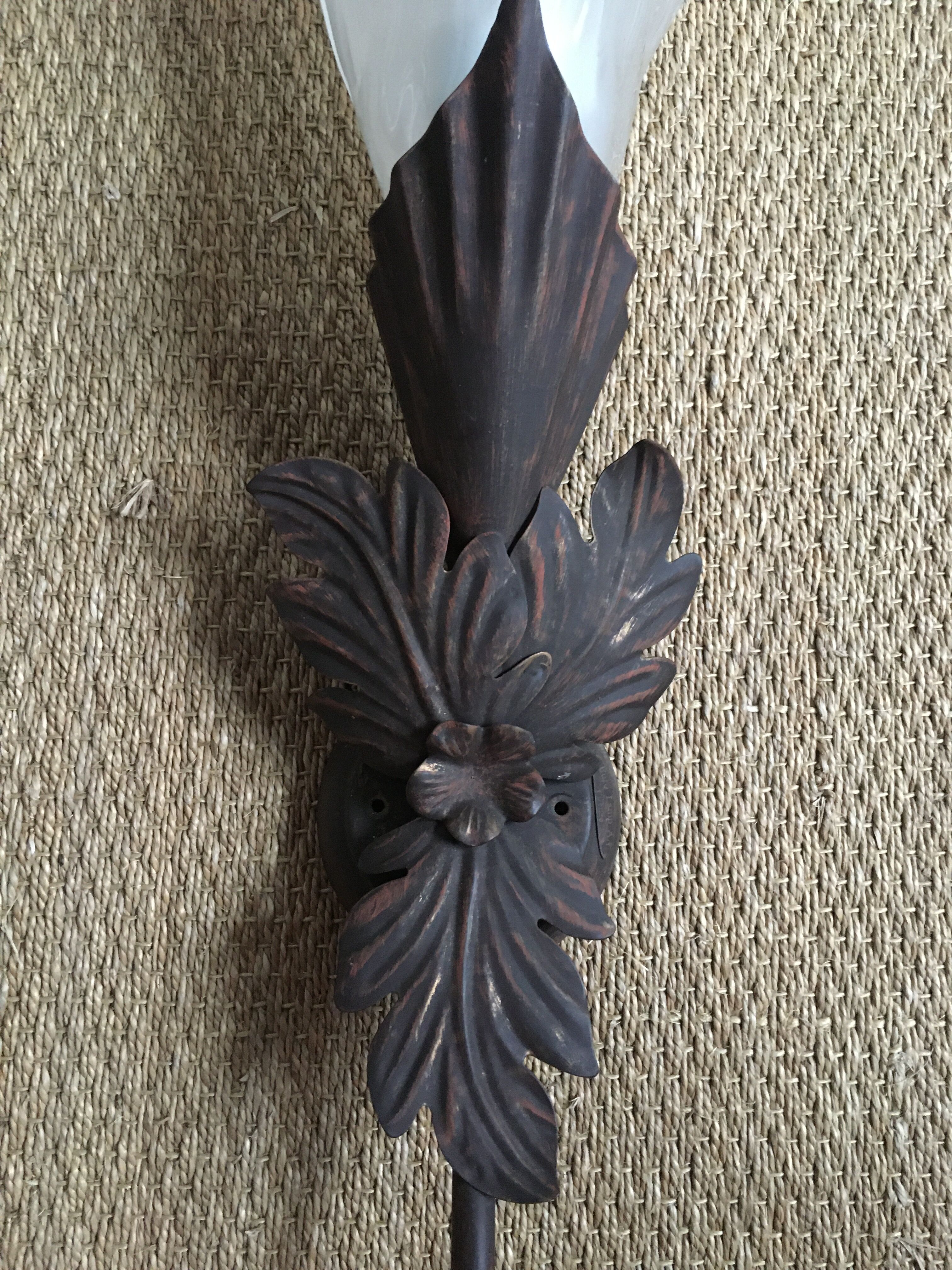 Pair of Murano metal and glass sconces