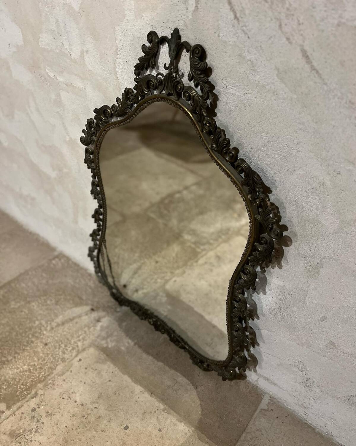Large brass mirror 1930s/40s