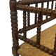 Vintage 'bobbin' bench with a rush seat, 1920s design with armrests.