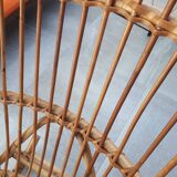 Rocking chair en rotin des années 60
