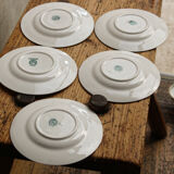 Set of cups and saucers, Sarreguemines porcelain, decoration "laurels"