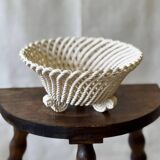 Antique twisted ceramic basket, 1930