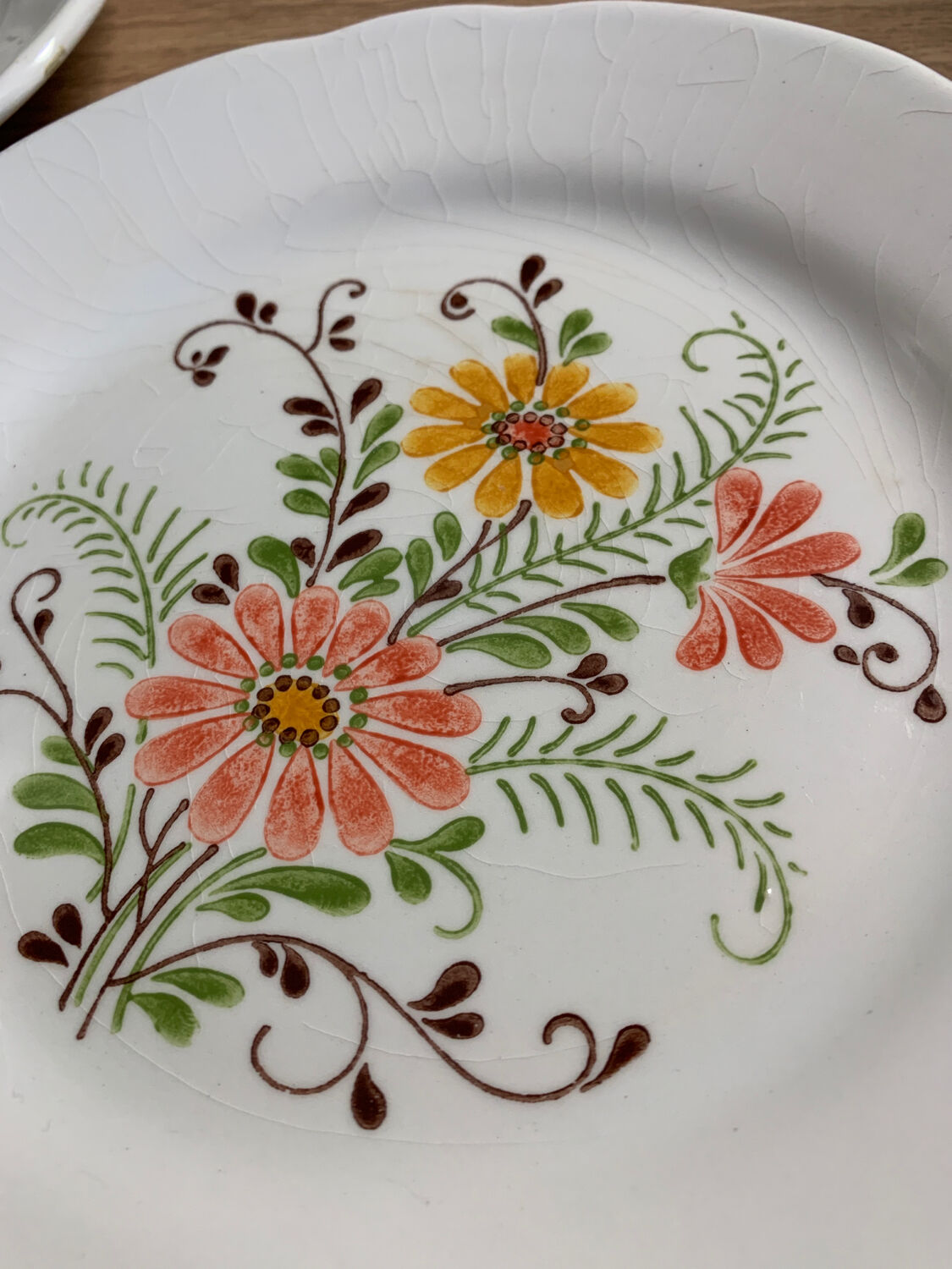 5 vintage flower plate 20,5cm