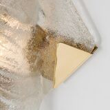 Paire de grandes appliques murales angulaires en verre Murano par Hillebrand, Allemagne, années 1960