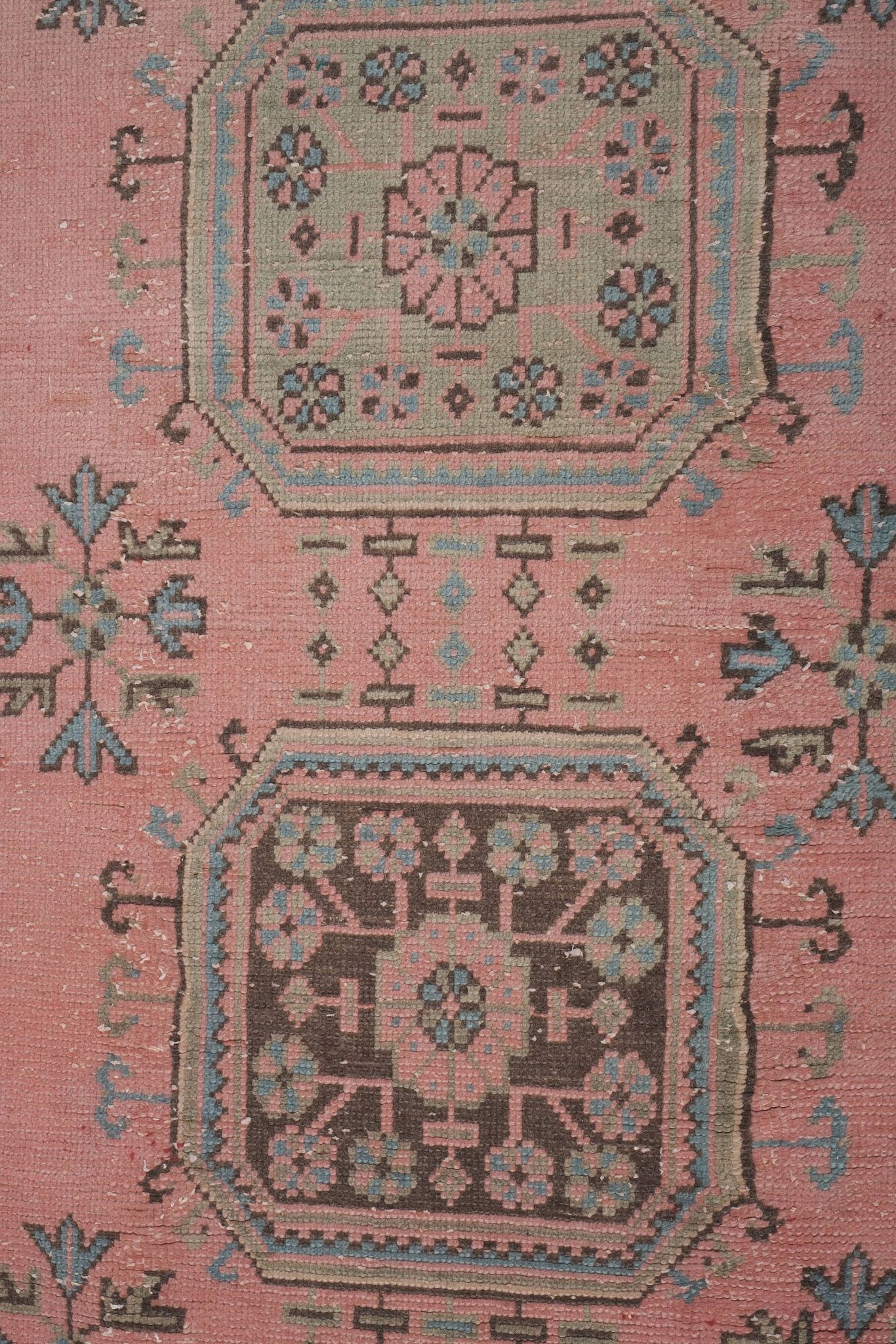Tapis vintage turc de oushak tissé à la main 79x664 cm