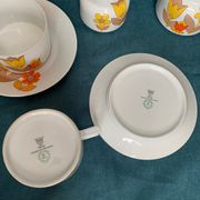 Vintage duo coffee service Haute porcelaine du Berry l. Lourioux