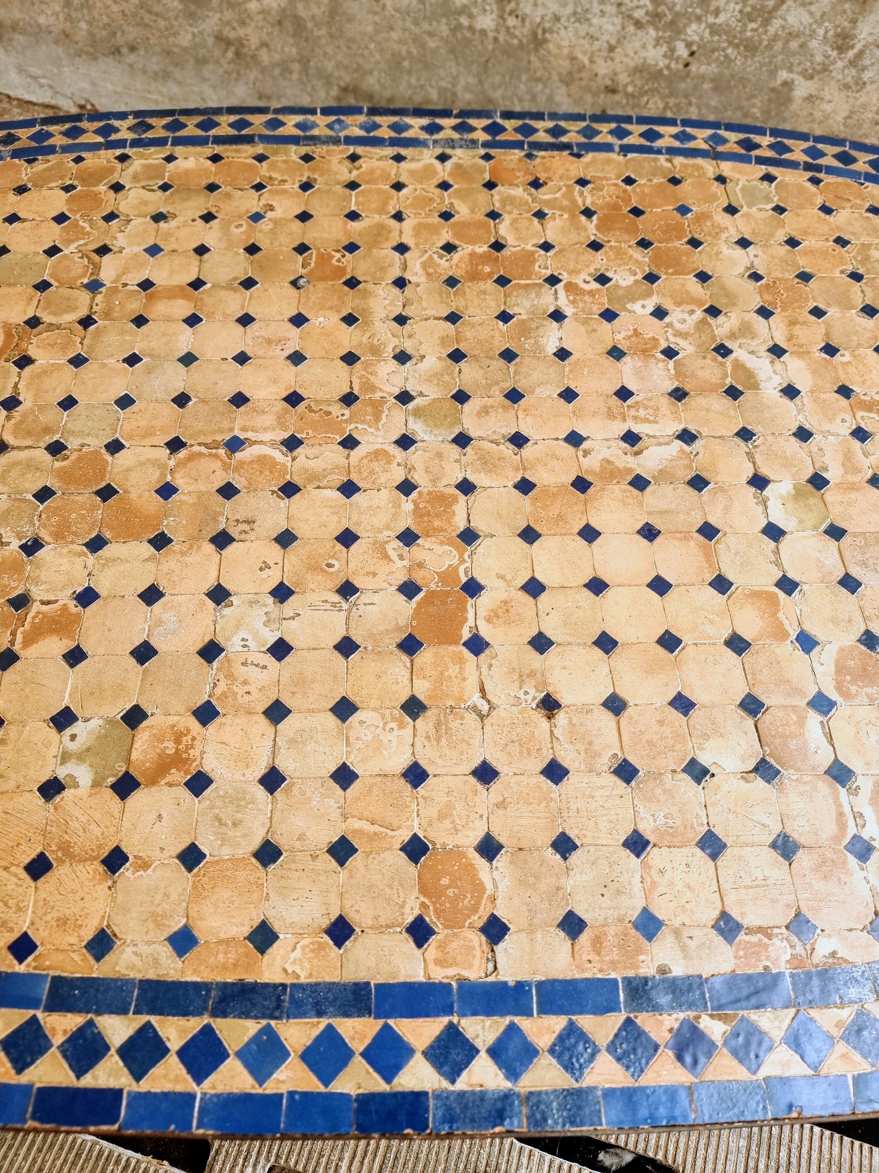 Old dining table garden table Moroccan mosaic 100 x 200 cm