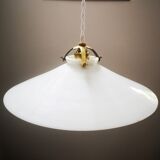 Old pendant lamp in white opaline art deco 1930 ø 24.5 cm