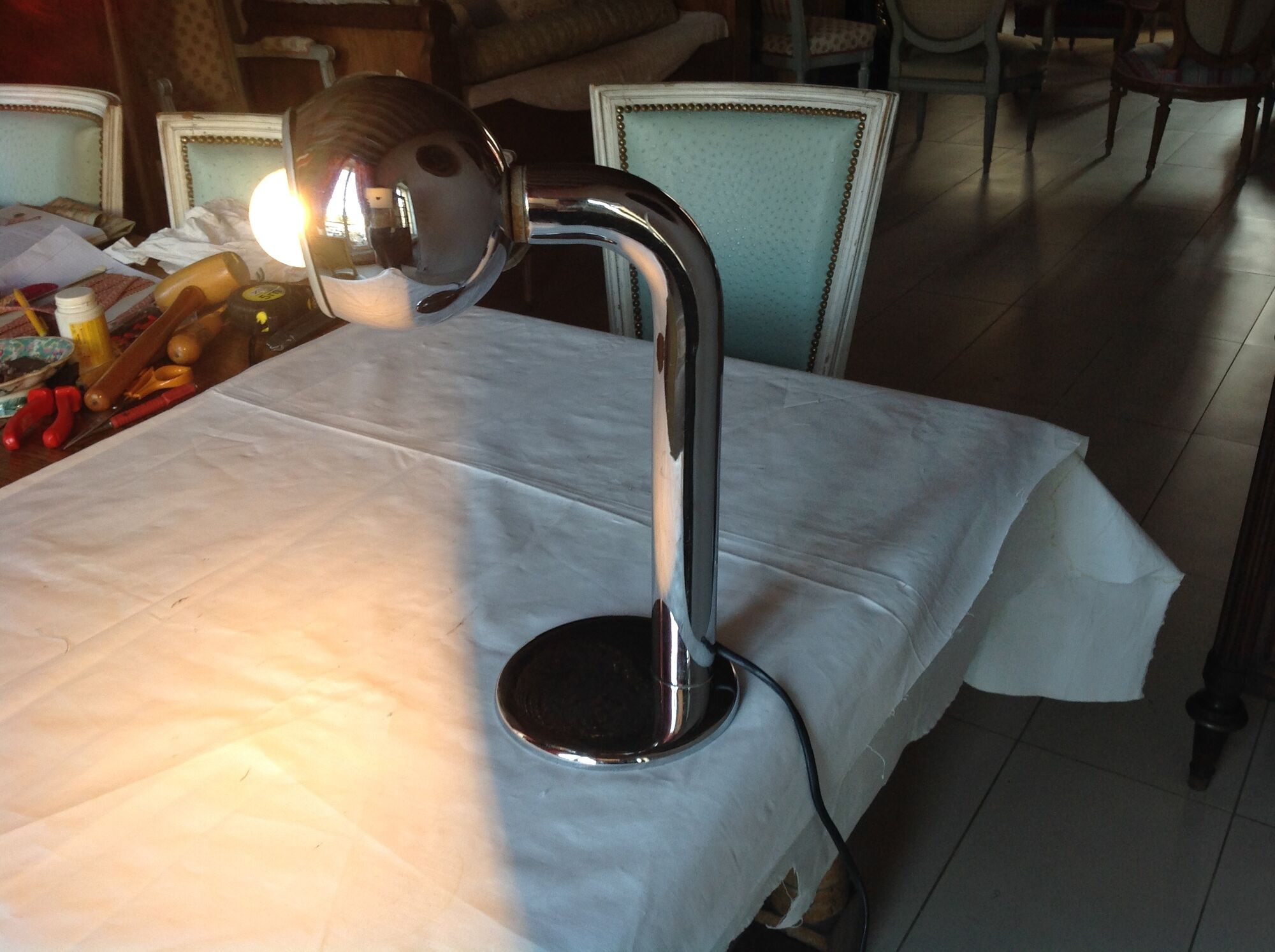 Vintage chrome lamp, Girasol model by Fase, 70s