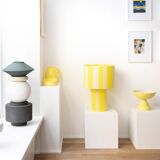 Grande lampe à poser l'Eléange jaune crème