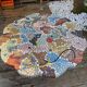 Table extérieure mosaïque modèle unique