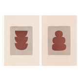 Duo de peintures abstraites sur papier signées eawy