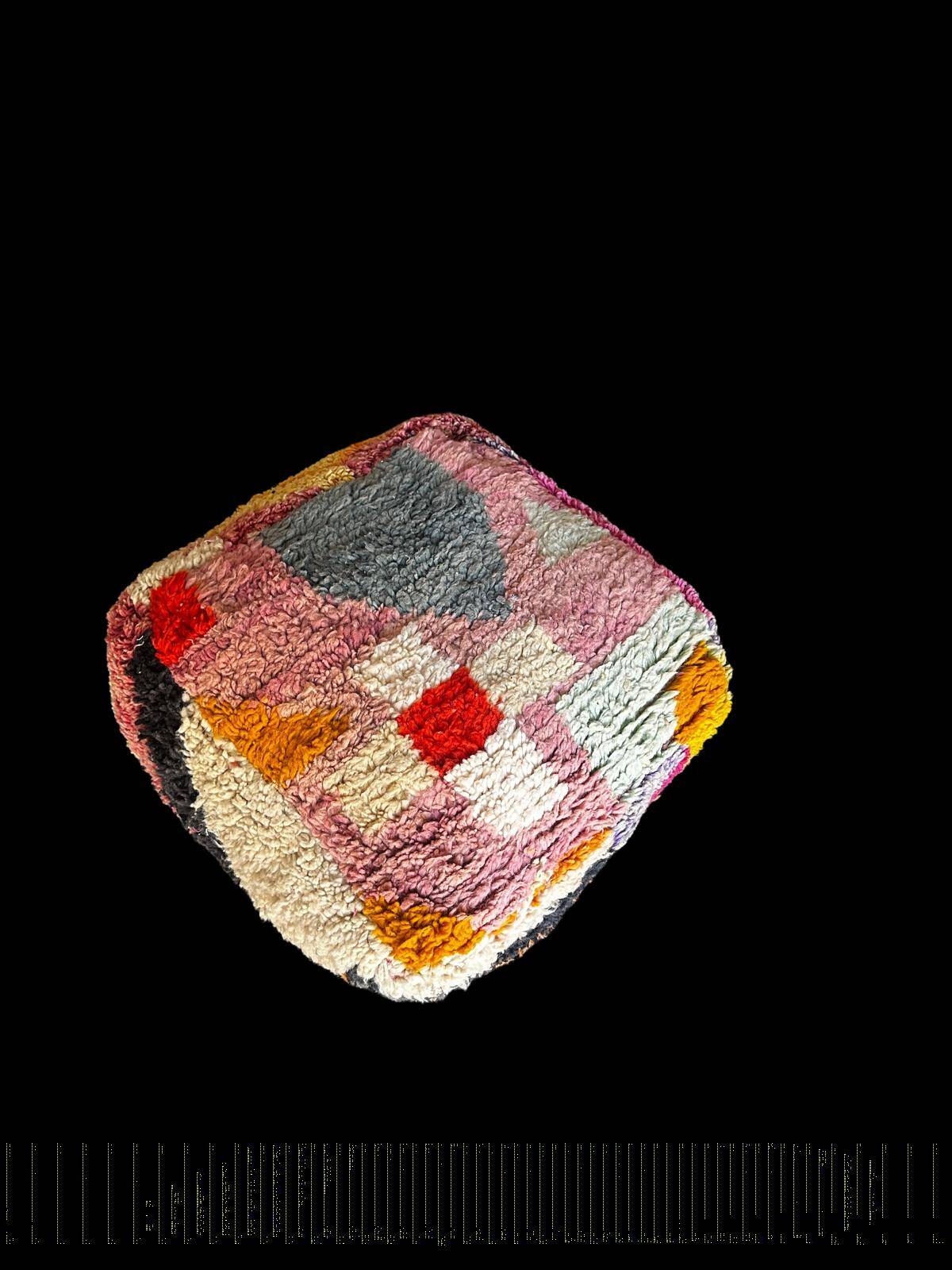 Moroccan wool pouf
