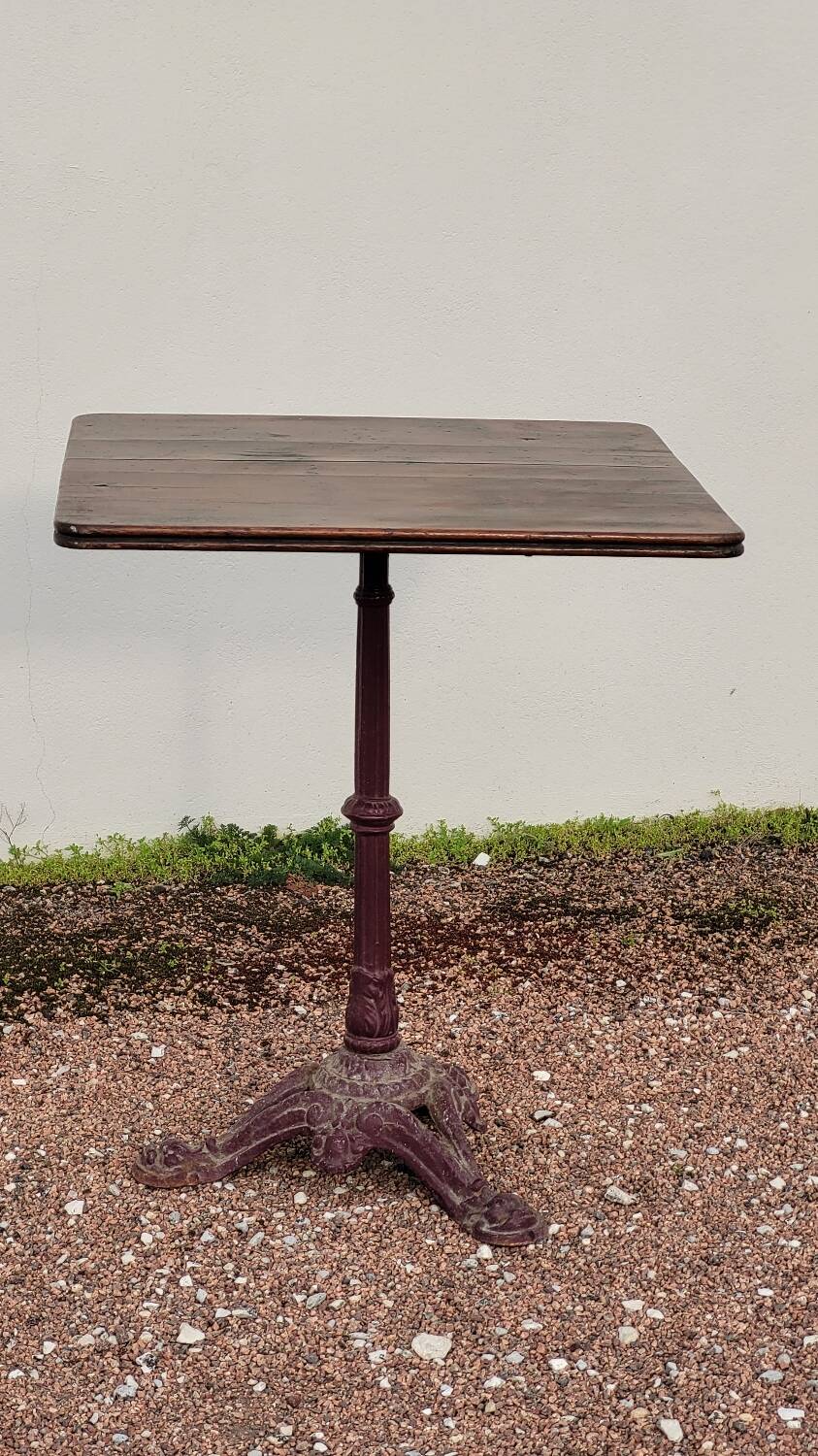 Antique cast iron bistro restaurant pedestal table - 1900s