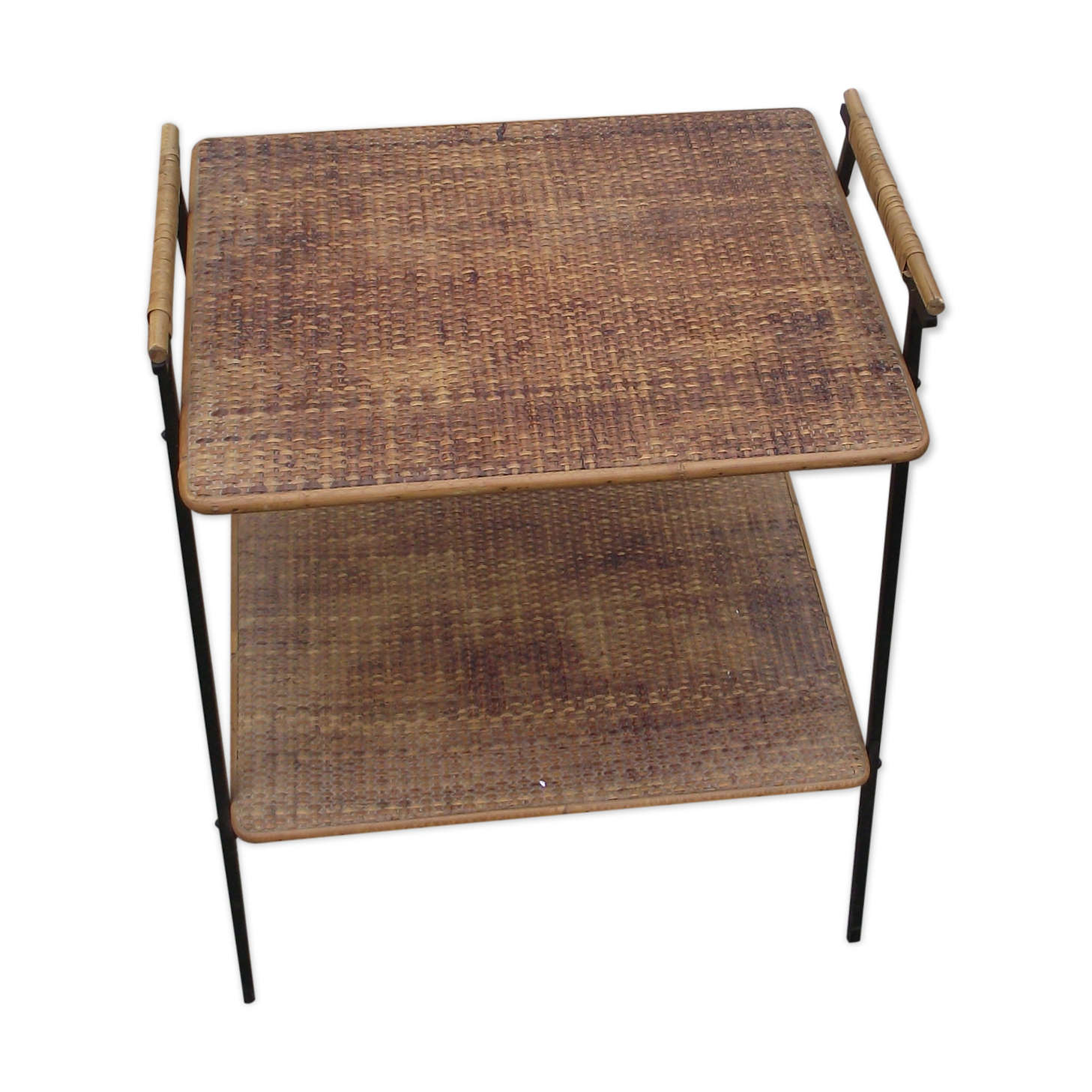 Table d 'appoint en rotin années 50