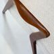 Italian mid-century lounge chair in cherry wood with white bouclé
