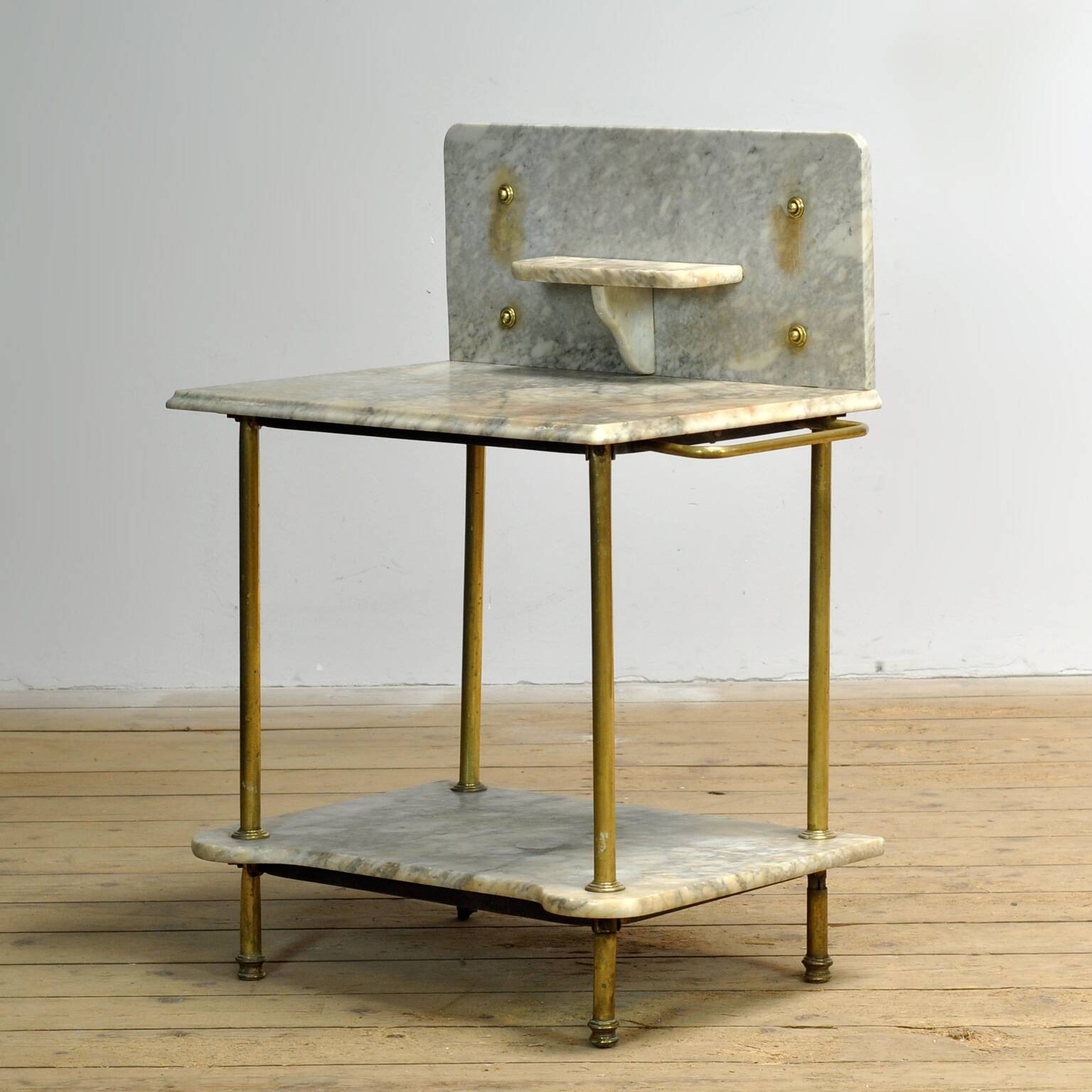 Antique brass and marble washbasin, circa 1880