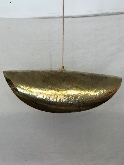 Brass dish luminaire