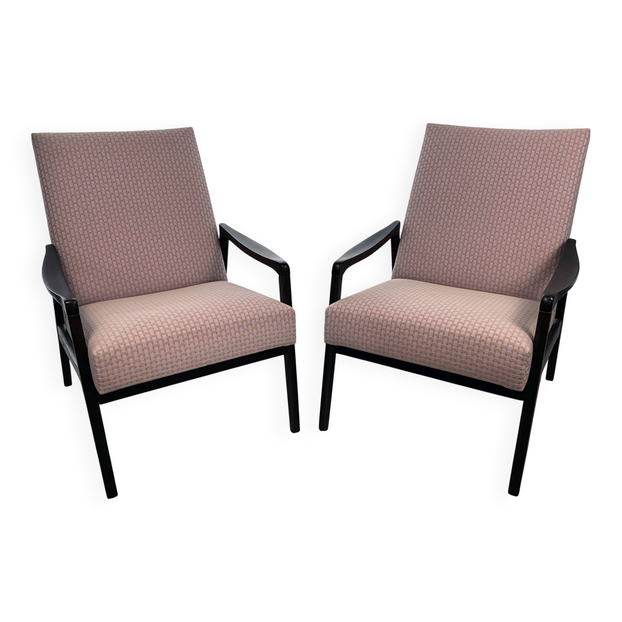 Set of 2 mid-century lounge chairs