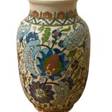 Mid-Century Iznik revival hand painted ceramic vase