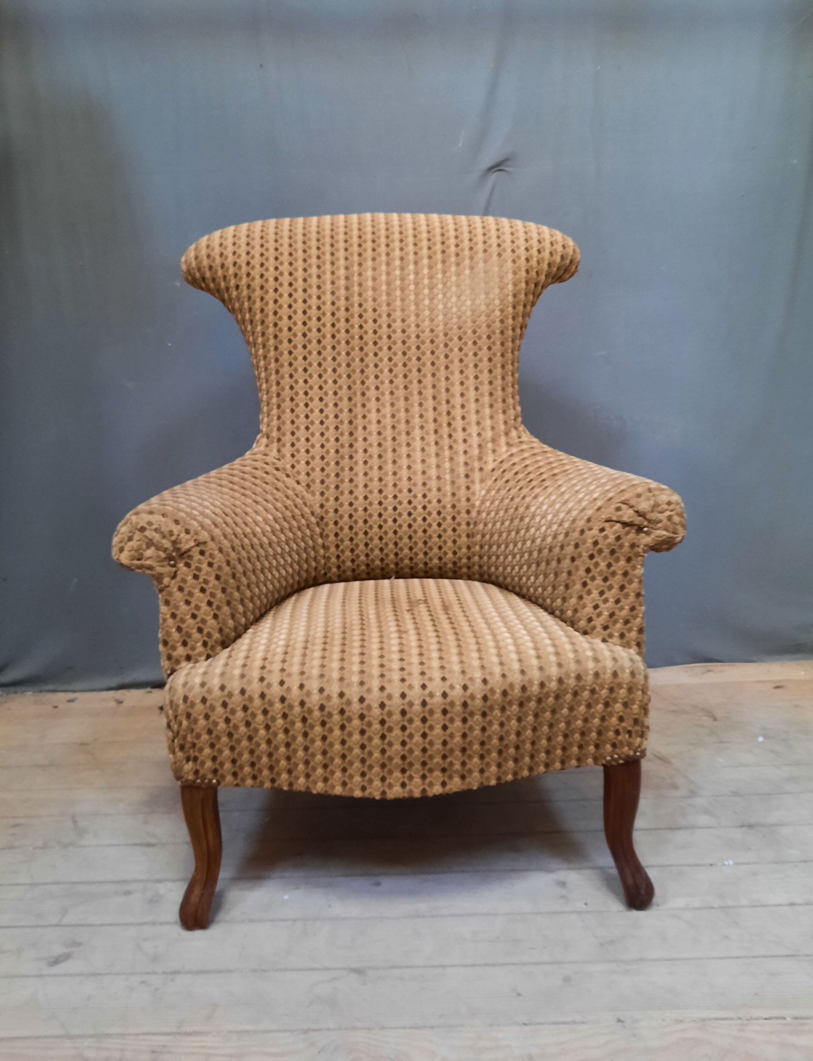 Fauteiuil toad upholstered Napoleon III