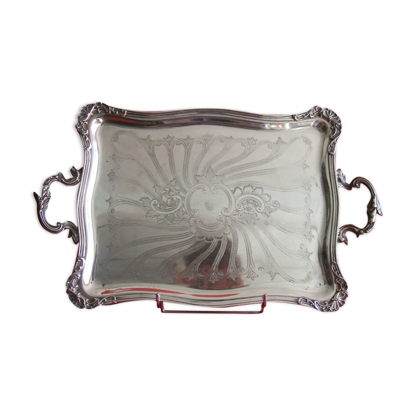 Louis XV-style silver metal platter