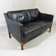 Black leather sofa by Børge Mogensen for Fredericia, Denmark